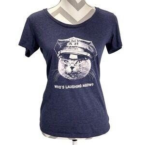 Headline Shirts Women's Police Cat‎ Graphic Novelty T Shirt Tee Top, Funny Cute